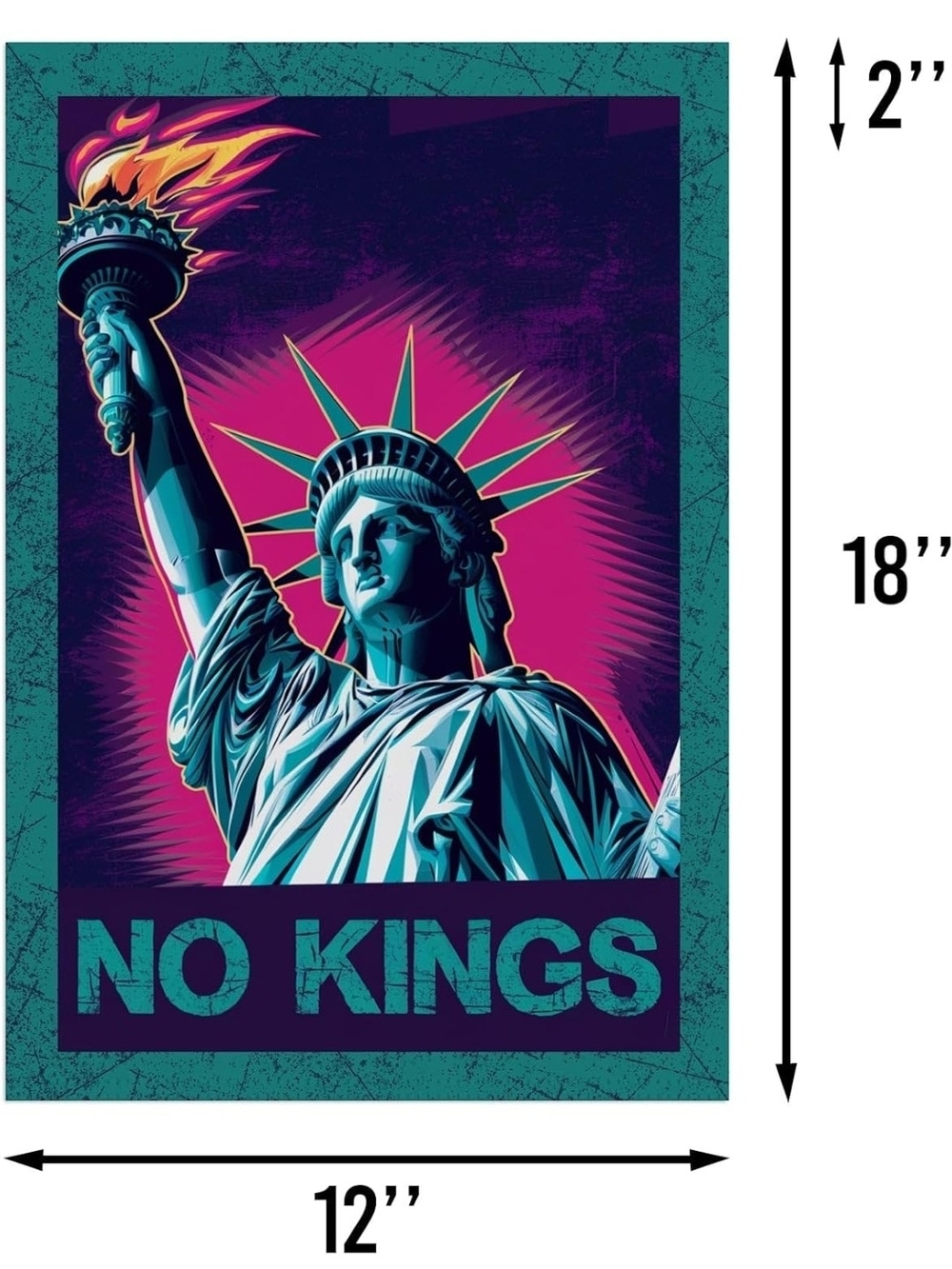 No Kings Statue of Liberty Garden Flag